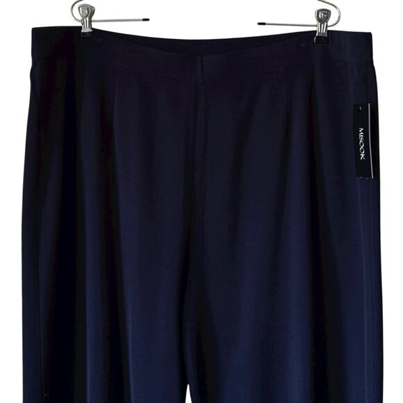 Misook Knit Pant 3X New Straight Leg Indigo Wrinkle Resistant Stretch Comfort - Picture 7 of 13